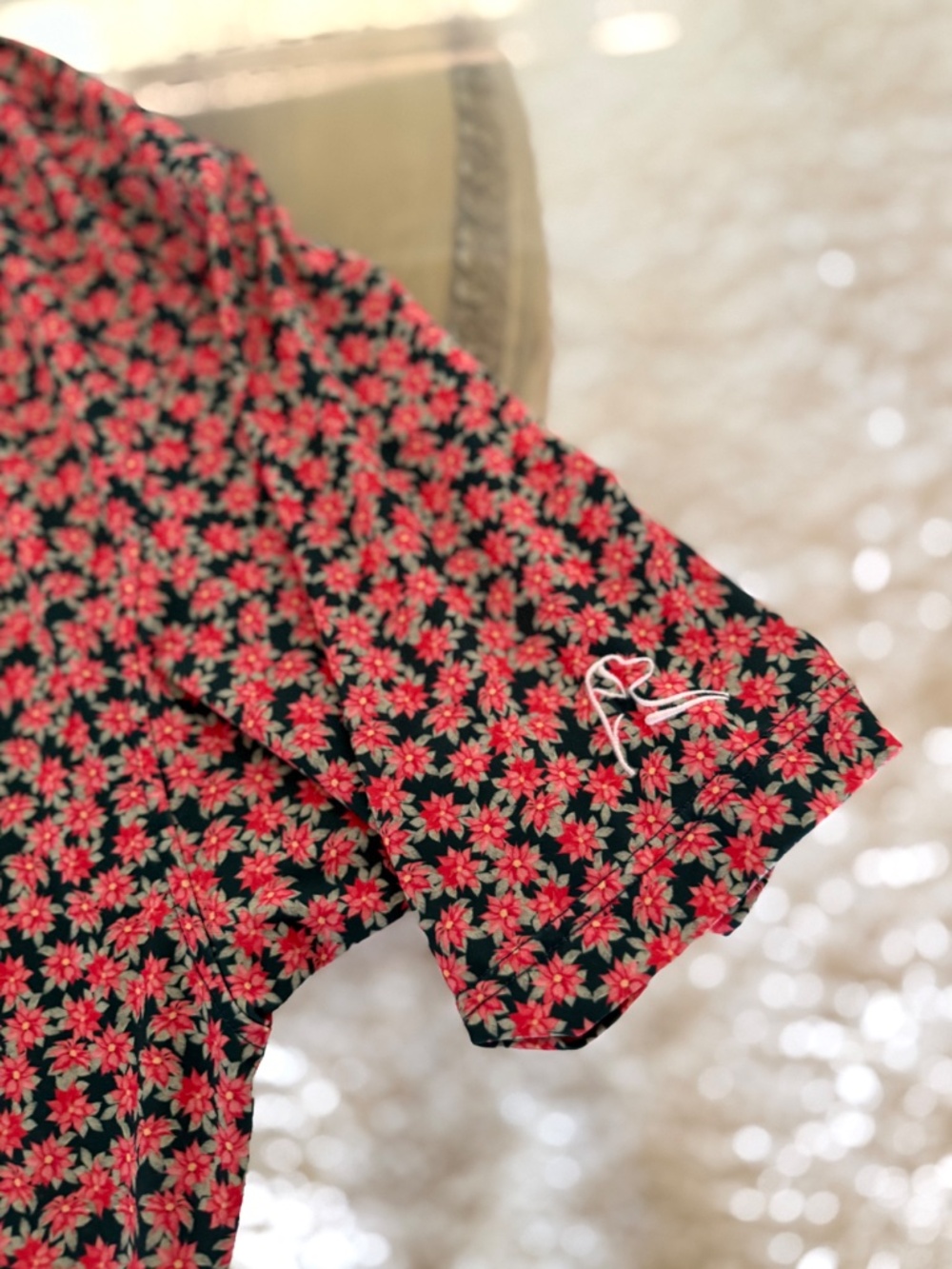 Rhoback Polo Shirt Mens XXXL Red/Green Barstool Sports Stretch Polo Floral Golf - Picture 4 of 9